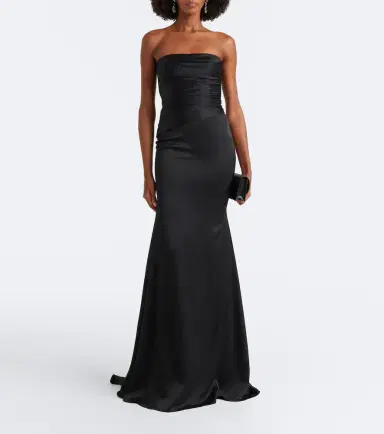 Alex Perry Draped strapless crêpe satin gown | Thumbnail 2