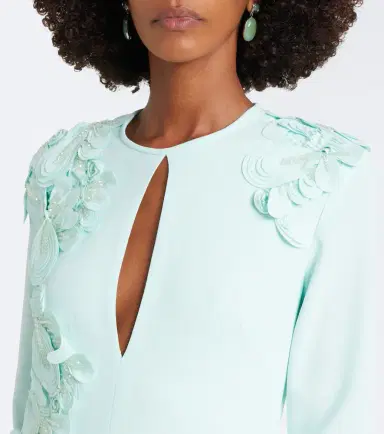 Costarellos Verana embellished floral-appliqué crêpe gown | Thumbnail 3