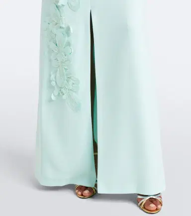 Costarellos Verana embellished floral-appliqué crêpe gown | Thumbnail 4