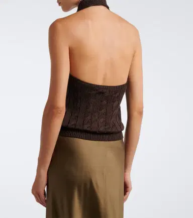 Ralph Lauren Collection Cable-knit silk halterneck top | Thumbnail 2