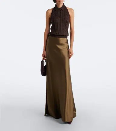 Ralph Lauren Collection Cable-knit silk halterneck top | Thumbnail 6