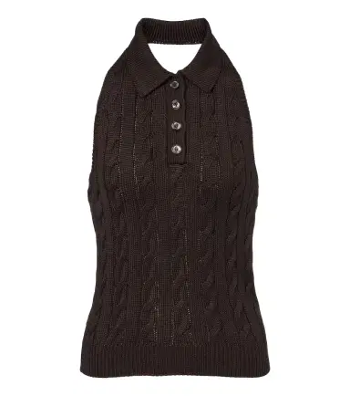 Ralph Lauren Collection Cable-knit silk halterneck top | Thumbnail 1