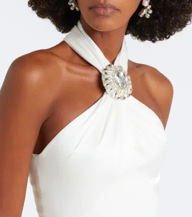 David Koma Embellished halterneck satin-trimmed gown | Thumbnail 2 David Koma Embellished halterneck satin-trimmed gown | Thumbnail 2