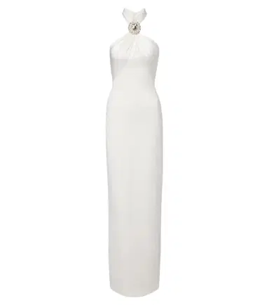 David Koma Embellished halterneck satin-trimmed gown | Thumbnail 1 David Koma Embellished halterneck satin-trimmed gown | Thumbnail 1