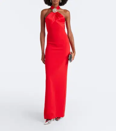 David Koma Embellished halterneck satin-trimmed gown | Thumbnail 2 David Koma Embellished halterneck satin-trimmed gown | Thumbnail 2
