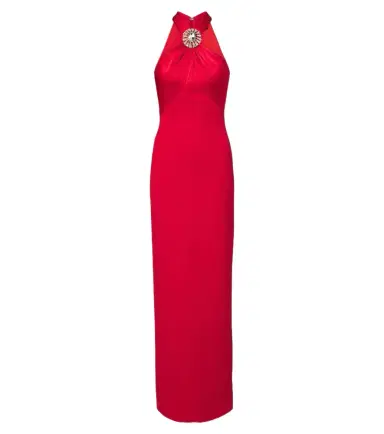 David Koma Embellished halterneck satin-trimmed gown | Thumbnail 1 David Koma Embellished halterneck satin-trimmed gown | Thumbnail 1