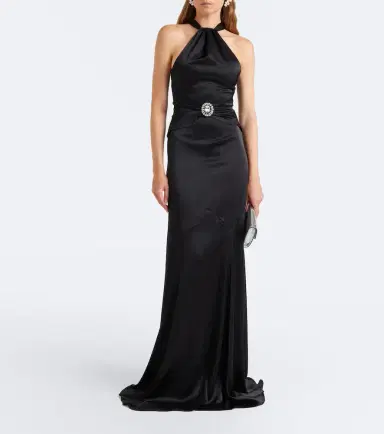 David Koma Embellished halterneck satin gown | Thumbnail 3