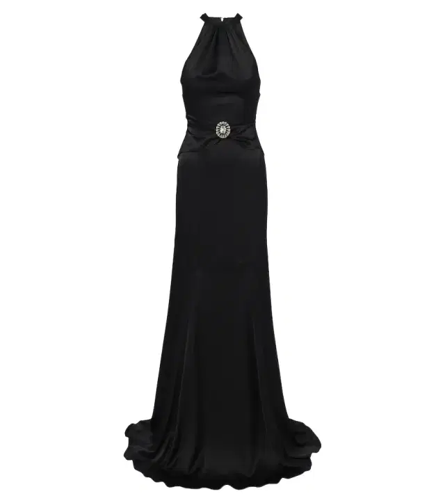 David Koma Embellished halterneck satin gown