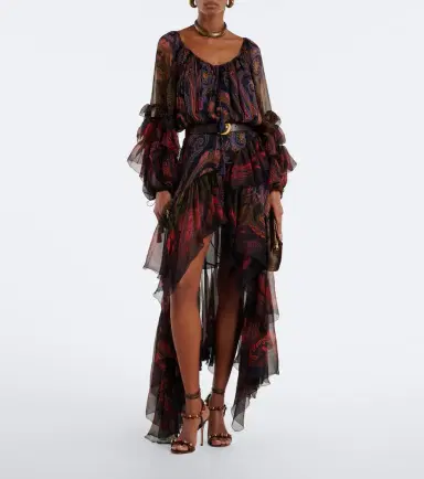 Etro Printed silk chiffon gown | Thumbnail 4