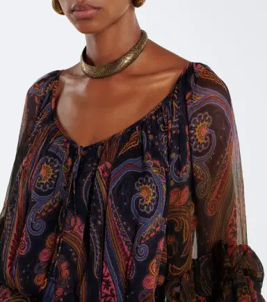 Etro Printed silk chiffon gown | Thumbnail 6