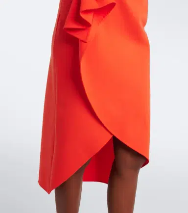 Oscar de la Renta Draped wool-blend midi dress | Thumbnail 3