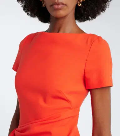 Oscar de la Renta Draped wool-blend midi dress | Thumbnail 4