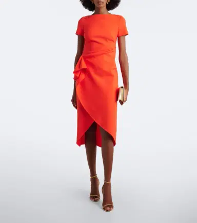 Oscar de la Renta Draped wool-blend midi dress | Thumbnail 5