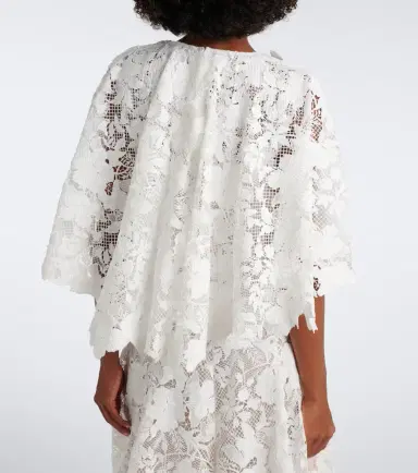 Oscar de la Renta Caped floral guipure lace gown | Thumbnail 5 Oscar de la Renta Caped floral guipure lace gown | Thumbnail 5