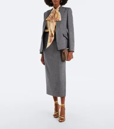 Etro Wool and silk-blend pencil skirt | Thumbnail 3