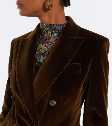 Etro Double-breasted cotton velvet blazer | Thumbnail 3 Etro Double-breasted cotton velvet blazer | Thumbnail 3