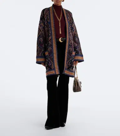 Etro Jacquard wool-blend wrap cardigan | Thumbnail 2 Etro Jacquard wool-blend wrap cardigan | Thumbnail 2