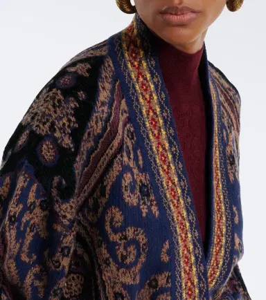 Etro Jacquard wool-blend wrap cardigan | Thumbnail 3 Etro Jacquard wool-blend wrap cardigan | Thumbnail 3
