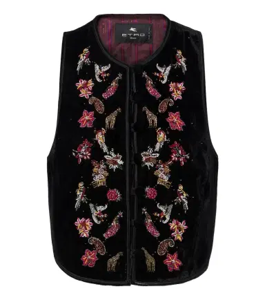 Etro Beaded velvet vest | Thumbnail 1