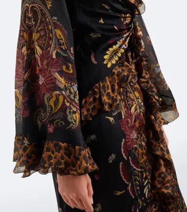 Etro Printed ruched silk maxi dress | Thumbnail 3 Etro Printed ruched silk maxi dress | Thumbnail 3