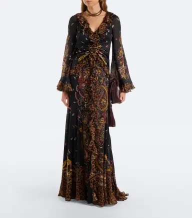 Etro Printed ruched silk maxi dress | Thumbnail 5 Etro Printed ruched silk maxi dress | Thumbnail 5