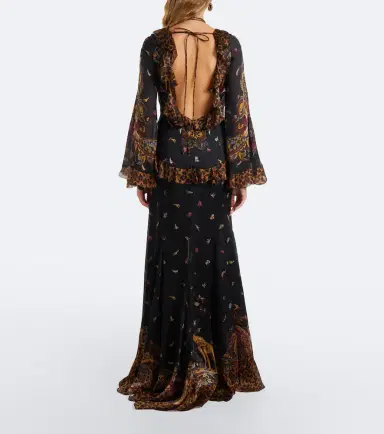 Etro Printed ruched silk maxi dress | Thumbnail 6 Etro Printed ruched silk maxi dress | Thumbnail 6