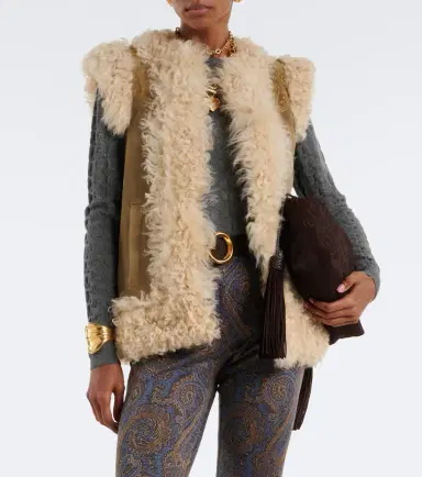 Etro Shearling-lined embroidered vest | Thumbnail 3