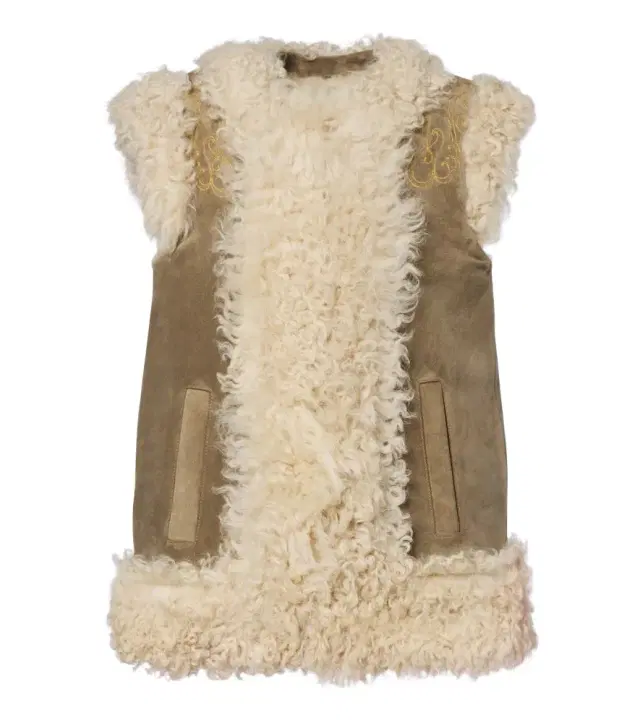 Etro Shearling-lined embroidered vest