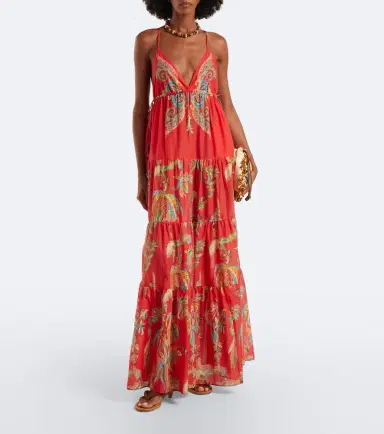 Etro Printed tiered cotton maxi dress | Thumbnail 4