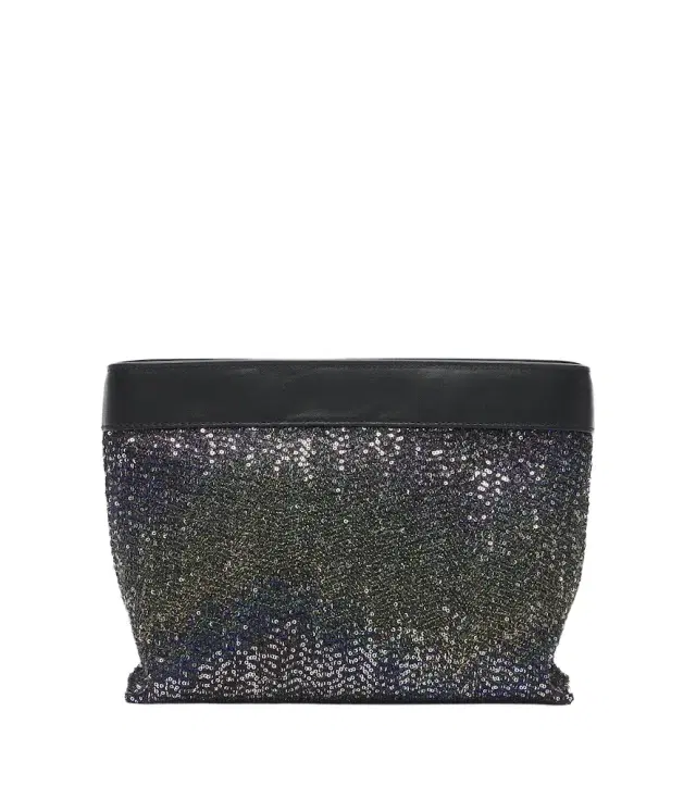 Missoni Sequined leather-trimmed clutch