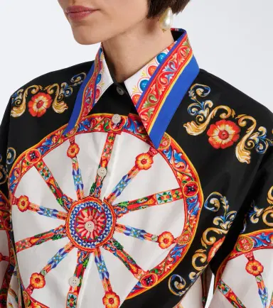 Dolce & Gabbana Carretto cropped cotton shirt | Thumbnail 4