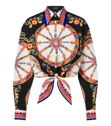 Dolce & Gabbana Carretto cropped cotton shirt | Thumbnail 1