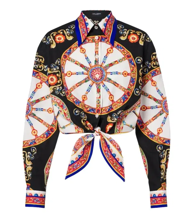 Dolce & Gabbana Carretto cropped cotton shirt