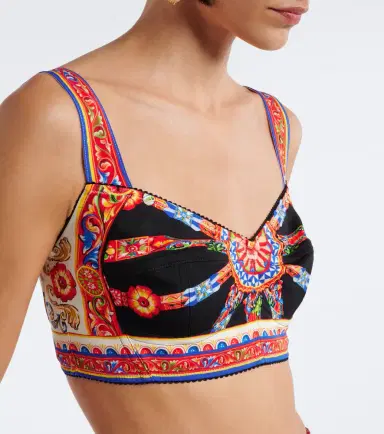 Dolce & Gabbana Carretto silk-blend crop top | Thumbnail 2