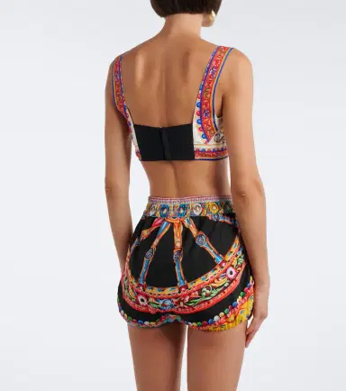 Dolce & Gabbana Carretto silk-blend crop top | Thumbnail 3