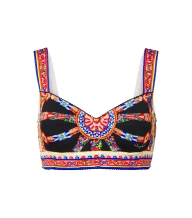 Dolce & Gabbana Carretto silk-blend crop top | Thumbnail 1