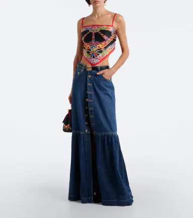 Dolce & Gabbana Denim tiered maxi skirt | Thumbnail 2