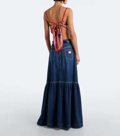Dolce & Gabbana Denim tiered maxi skirt | Thumbnail 6