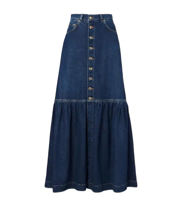 Dolce & Gabbana Denim tiered maxi skirt