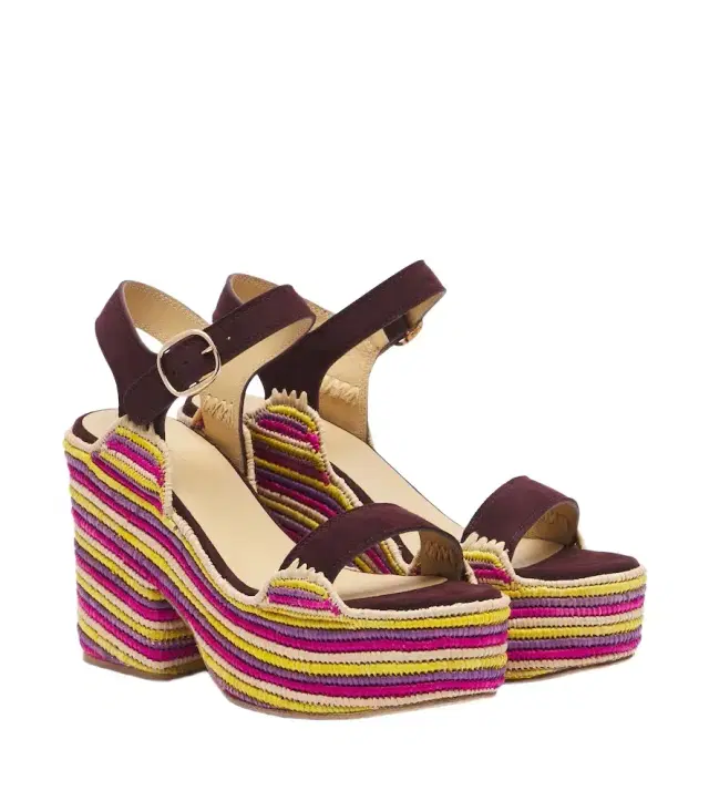 Gabriela Hearst Sardis suede and raffia platform sandals