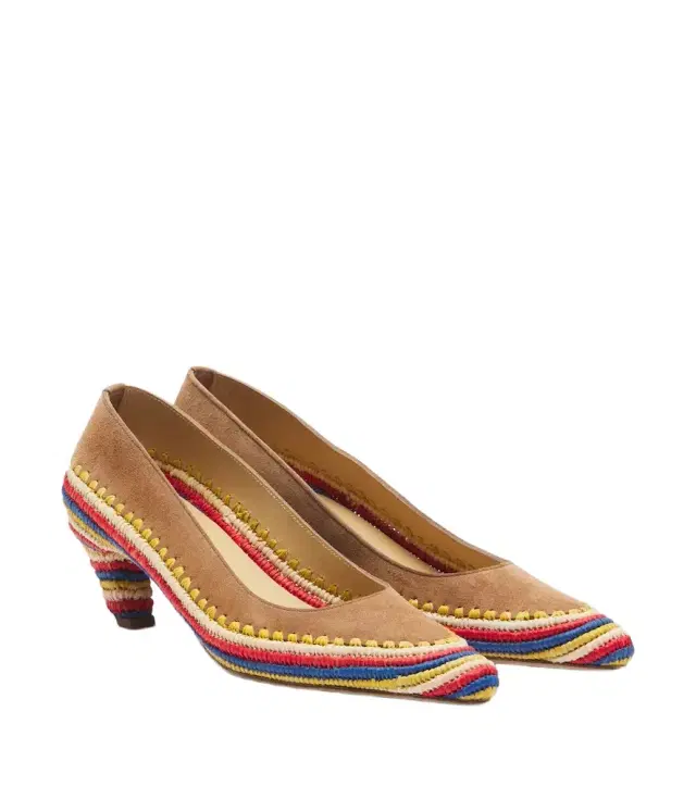 Gabriela Hearst Peggy suede and raffia pumps