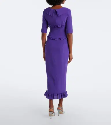 Alessandra Rich Ruffled silk crêpe de chine midi dress | Thumbnail 6