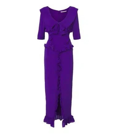 Alessandra Rich Ruffled silk crêpe de chine midi dress | Thumbnail 1