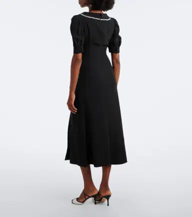Alessandra Rich Lace-trimmed cady midi dress | Thumbnail 2