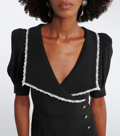 Alessandra Rich Lace-trimmed cady midi dress | Thumbnail 3