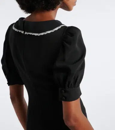 Alessandra Rich Lace-trimmed cady midi dress | Thumbnail 4