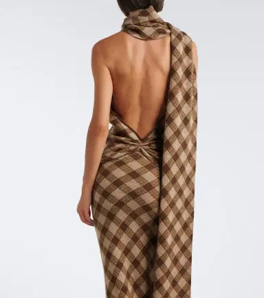Aya Muse Kae scarf-detail plaid halterneck top | Thumbnail 2
