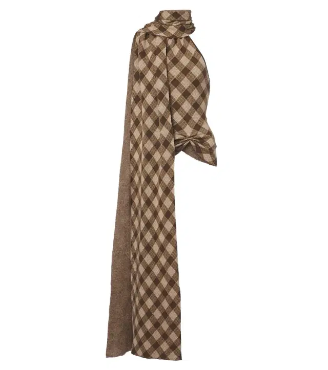 Aya Muse Kae scarf-detail plaid halterneck top
