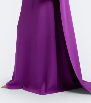 Oscar de la Renta Embellished caped silk-blend georgette gown | Thumbnail 6