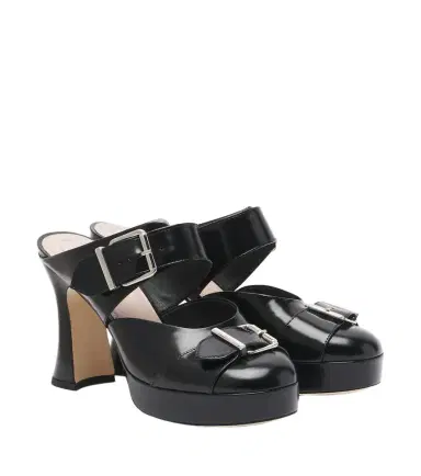 Simone Rocha Buckle Sculpt leather mules | Thumbnail 1 Simone Rocha Buckle Sculpt leather mules | Thumbnail 1